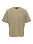 ONLY & SONS T-Shirt Weites Rundhals T-Shirt Kurzarm Basic Shirt ONSBERKELEY (4791) Beige