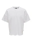 ONLY & SONS T-Shirt Weites Rundhals T-Shirt Kurzarm Basic Shirt ONSBERKELEY (4791) Weiß