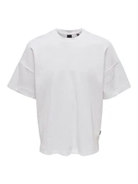 T-Shirt Weites Rundhals T-Shirt Kurzarm Basic Shirt ONSBERKELEY 4791 in Wei