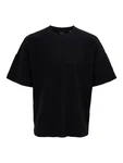 ONLY & SONS T-Shirt Weites Rundhals T-Shirt Kurzarm Basic Shirt ONSBERKELEY (4791) Schwarz (4791)
