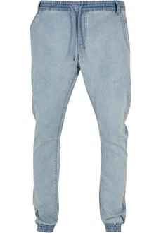 URBAN CLASSICS Bequeme Jeans Urban Classics Herren Knitted Denim Jogpants Hellblau/Blau