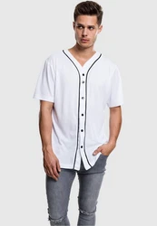 URBAN CLASSICS T-Shirt Baseball Mesh Jersey Weiß/Schwarz/Creme