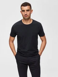 SELECTED HOMME T-Shirt NEW PIMA Dunkelblau/Schwarz