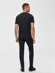 SELECTED HOMME T-Shirt NEW PIMA Dunkelblau/Schwarz