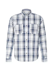 TOM TAILOR Langarmhemd INDIGO CHECK Hellblau/Weiß/Blau/Creme