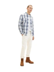 TOM TAILOR Langarmhemd INDIGO CHECK Hellblau/Weiß/Blau/Creme