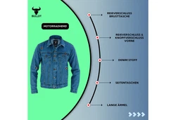BULLDT Motorradjacke BLD312J Blau/Hellblau/Dunkelblau