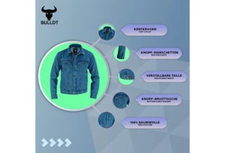 BULLDT Motorradjacke BLD312J Blau/Hellblau/Dunkelblau