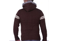 Banco Kapuzenstrickjacke Dunkelrot/Bordeaux
