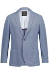 JP1880 Sakko Revers leichtes Halbfutter Grau/Blau/Hellblau