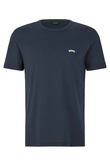 BOSS T-Shirt TEE CURVED Dunkelblau/Blau