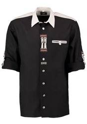 OS-Trachten Trachtenhemd Nevai Langarmhemd Schwarz/Creme/Dunkelrot/Dunkelblau/Weiß