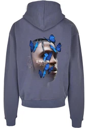 MisterTee Sweatshirt Le Papillon Hoody Blau/Grau/Dunkelblau/Hellblau
