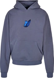 MisterTee Sweatshirt Le Papillon Hoody Blau/Grau/Dunkelblau/Hellblau