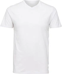 SELECTED HOMME T-Shirt SLHNEWPIMA Weiß/Creme/Grau/Hellgrau