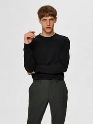 SELECTED HOMME Rundhalspullover Berg Schwarz