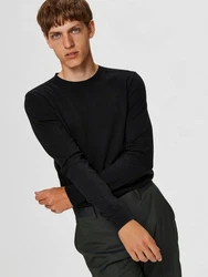 SELECTED HOMME Rundhalspullover Berg Schwarz