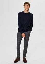 SELECTED HOMME Rundhalspullover Berg navy