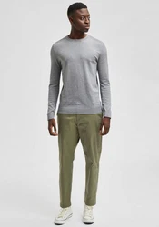 SELECTED HOMME Rundhalspullover Berg Grau/Hellgrau