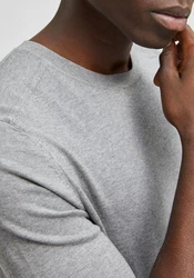 SELECTED HOMME Rundhalspullover Berg Grau/Hellgrau