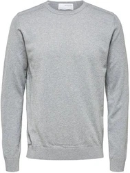 SELECTED HOMME Rundhalspullover Berg Grau/Hellgrau