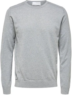 SELECTED HOMME Rundhalspullover Berg Grau/Hellgrau
