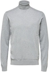 SELECTED HOMME Strickpullover SLHBERG ROLL NECK grau