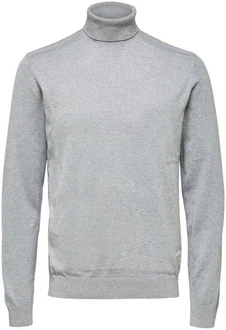 SELECTED HOMME Strickpullover SLHBERG ROLL NECK grau