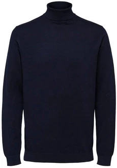 SELECTED HOMME Strickpullover SLHBERG ROLL NECK Dunkelblau