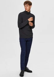 SELECTED HOMME Strickpullover SLHBERG ROLL NECK Dunkelgrau/Dunkelblau/Grau/Schwarz