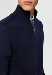 SELECTED HOMME Rundhalspullover Berg Dunkelblau