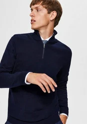 SELECTED HOMME Rundhalspullover Berg Dunkelblau
