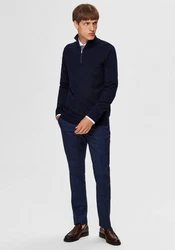 SELECTED HOMME Rundhalspullover Berg Dunkelblau