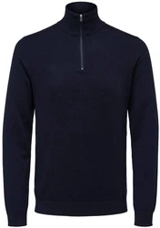 SELECTED HOMME Rundhalspullover Berg Dunkelblau