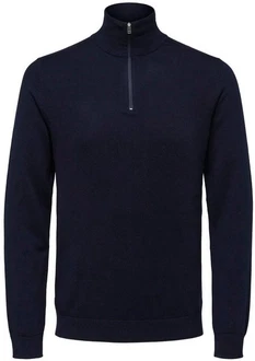 SELECTED HOMME Rundhalspullover Berg Dunkelblau