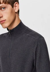 SELECTED HOMME Rundhalspullover Berg Dunkelgrau/Dunkelblau/Grau