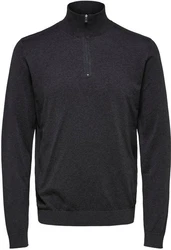 SELECTED HOMME Rundhalspullover Berg Dunkelgrau/Dunkelblau/Grau