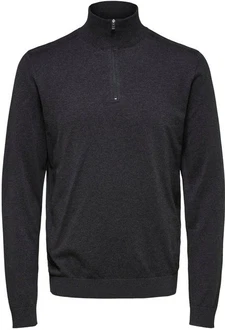 SELECTED HOMME Rundhalspullover Berg Dunkelgrau/Dunkelblau/Grau