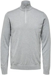 SELECTED HOMME Rundhalspullover Berg Grau/Hellgrau