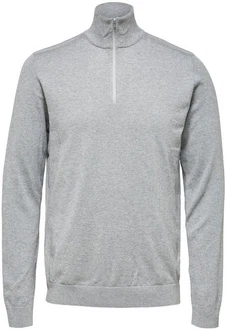 SELECTED HOMME Rundhalspullover Berg Grau/Hellgrau