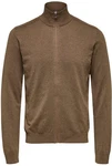 SELECTED HOMME Strickjacke Berg (1-tlg) Khaki/Grau/Braun