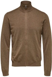 SELECTED HOMME Strickjacke Berg (1-tlg) Khaki/Grau/Braun