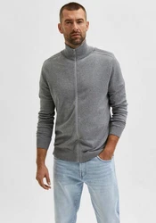 SELECTED HOMME Strickjacke Berg (1-tlg) Grau/Hellgrau