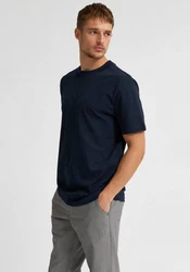 SELECTED HOMME T-Shirt SLHRELAXCOLMAN Dunkelblau