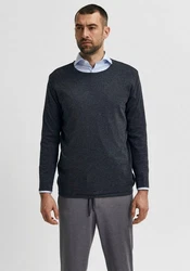 SELECTED HOMME Strickpullover SLHROME Dunkelgrau/Grau