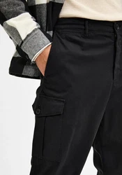 SELECTED HOMME Cargohose WICK CARGO PANT Dunkelblau/Schwarz/Beige/Orange
