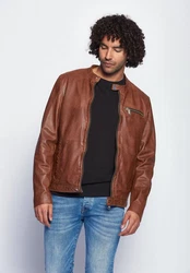 Maze Lederjacke 181Berwick Braun/Dunkelrot/Dunkelbraun/Beige