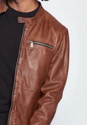 Maze Lederjacke 181Berwick Braun/Dunkelrot/Dunkelbraun/Beige