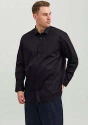 Jack & Jones Plus Hemd Blacardiff Schwarz/Dunkelblau