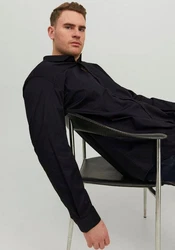 Jack & Jones Plus Hemd Blacardiff Schwarz/Dunkelblau
